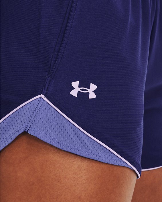 Women's UA Play Up Colorblock Shorts, Blue, pdpMainDesktop image number 3